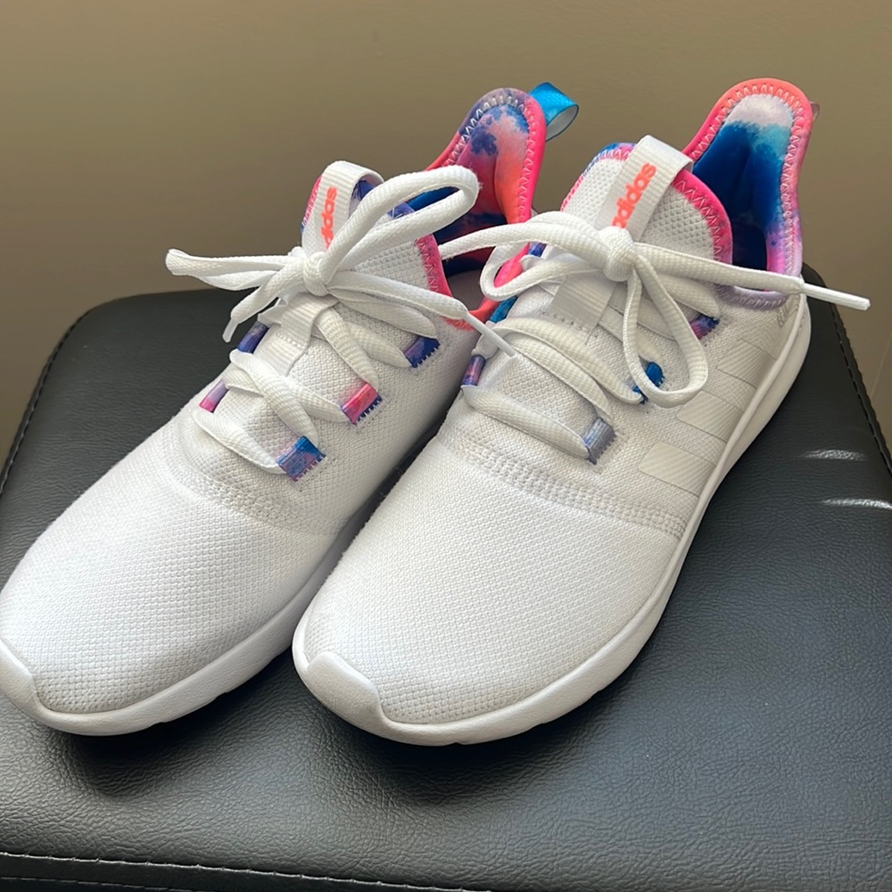 Addidas Cloudform 2.0 white acid red athletic shoe